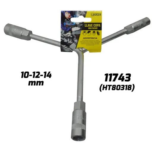 [HT80318] LLAVE COPA EN Y CON CUADRANTE UDUKE 10-12-14 MM