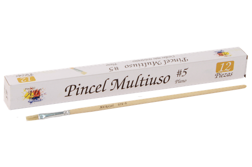 [PAC20005-1702] PINCEL PLANO NO.5 PAQ X 12 PCS