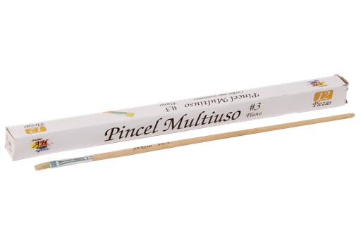 [PAC20003-1700] FLAT BRUSH SIZE NO.3 PACK X 12 PCS
