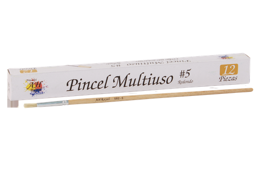 [PAC20017-1714] ROUND PAINT BRUSH NO.5 PAQ X 12 PCS