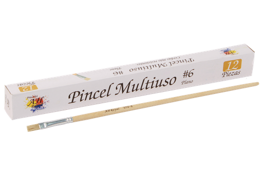 [PAC20006-1703] PINCEL PLANO NO.6 PAQ X 12 PCS