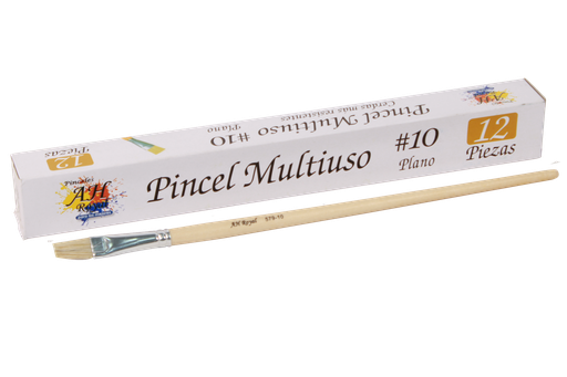 [PAC20010-1707] FLAT BRUSH SIZE NO.10 PACK X 12 PCS