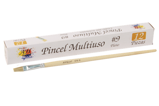 [PAC20009-1706] FLAT BRUSH SIZE NO.9 PACK X 12 PCS