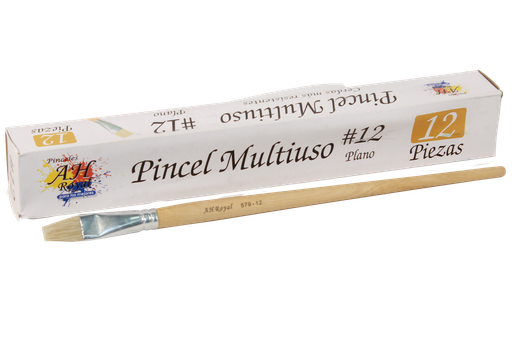 [PAC20012-1709] FLAT BRUSH SIZE NO.12 PACK X 12 PCS