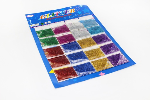 [PAC10212-672] ASSORTED COLOR GLITTER SET X 20 UNITS