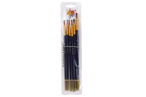 [PAC20075-333] ROUND BRUSH SET ASSORTED SIZES NO.1 TO NO.6 PACK X 6 PCS