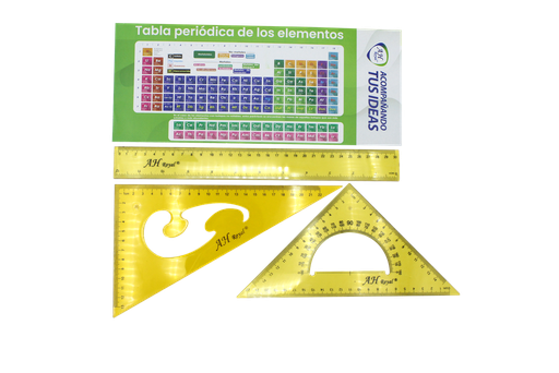 [PAC2075-4098] JUEGO GEOM 30CM FLEXIBLE C/TABLA PERIODICA
