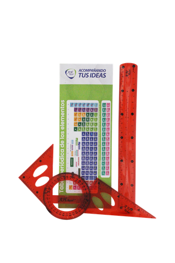 [PAC2140-1320] JUEGO GEOM. FLEXIBLE 20CM C/ TABLA PERIODICA 