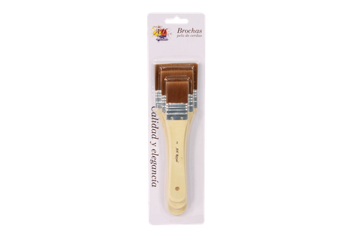 [PAC2215-364] BROCHA PELO SINTETICO SET X 3PZAS