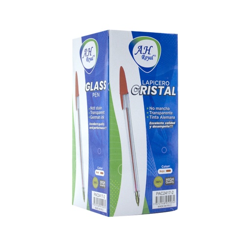 [PAC2417-2] BOLIGRAFO PUNTA MEDIA ROJO CAJA X 50UNDS