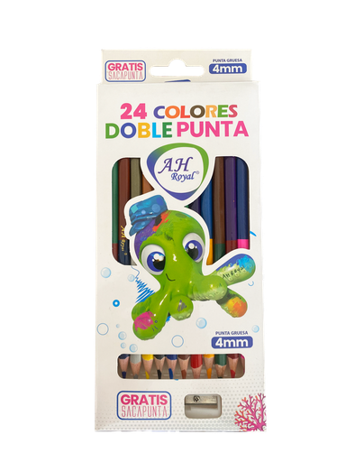 [PAC2508-4372] COLOR DOBLE PUNTA 4MM TRIANGULAR X 12UNDS