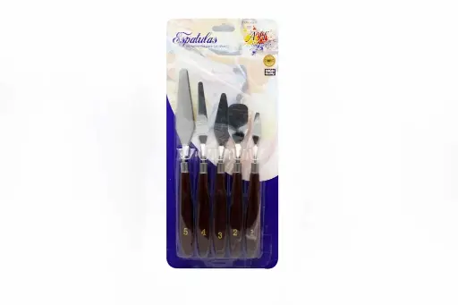 [PAC30057-478] AH ROYAL METAL PUTTY KNIFE SET X 5 PCS