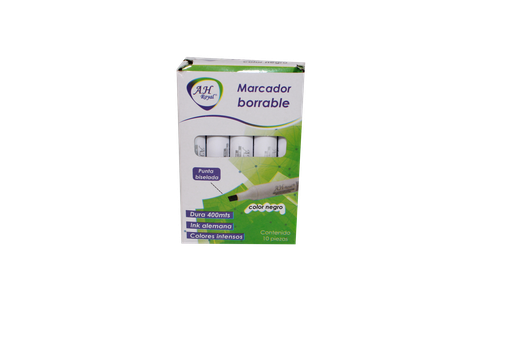 [PAC70582-3274] MARCADOR BORRABLE BISEL NEGRO CAJA X 10 UNDS