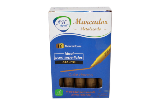 [PAC90022-1159] MARCADOR  METAL DORADO CAJA X10 UNDS