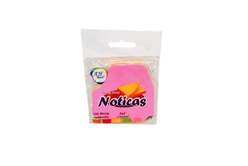 [PAC90513-2577] NOTAS ADHESIVAS 5 COLORES NEON FIGURAS 3" X 3" X 100 HOJAS 