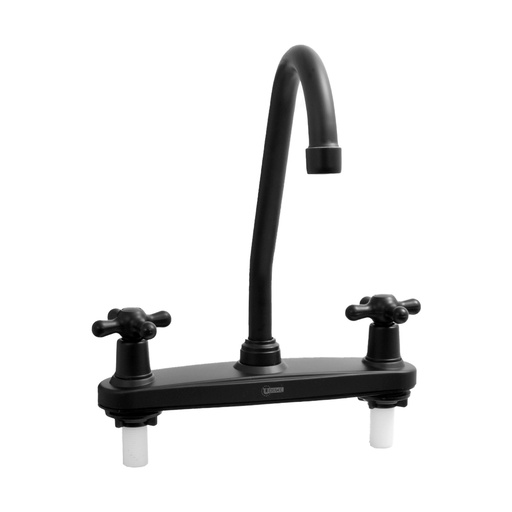 [HT1554] TWO HANDLE KITCHEN SINK FAUCET 8" CROSS HANDLE BLACK UDUKE