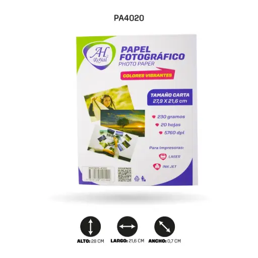 [PAC3616-4020] PAPEL FOTOGRAFICO CARTA 230G