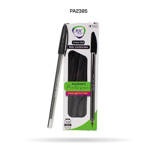 [PA2385] BOLIGRAFO NEGRA SEMI GEL 0.7MM TRIANGULAR CAJA X 12 UNDS