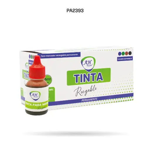 [PA2393] TINTA PARA MARCADORES PERMANENTE RECARGABLE ROJA 15 ML