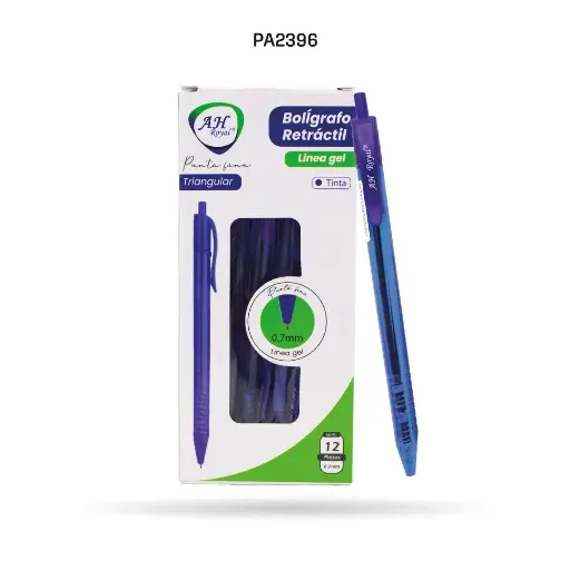 [PA2396] BOLIGRAFO AZUL RETRACTIL 0.7MM  CAJA X 12 UNDS