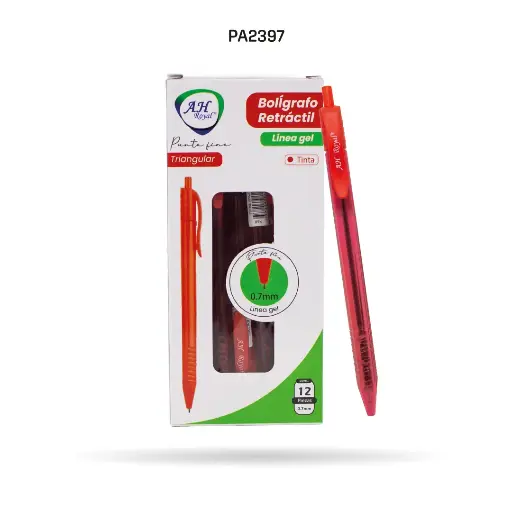 [PA2397] BOLIGRAFO ROJO RETRACTIL 0.7MM  CAJA X 12 UNDS