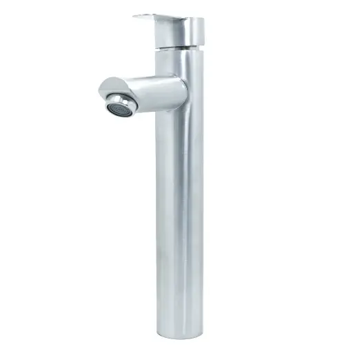 [HT2037] LLAVE LAVAMANOS MONOCONTROL ACERO INOXIDABLE REDONDA
SATINADA  ALTA 30 CM
