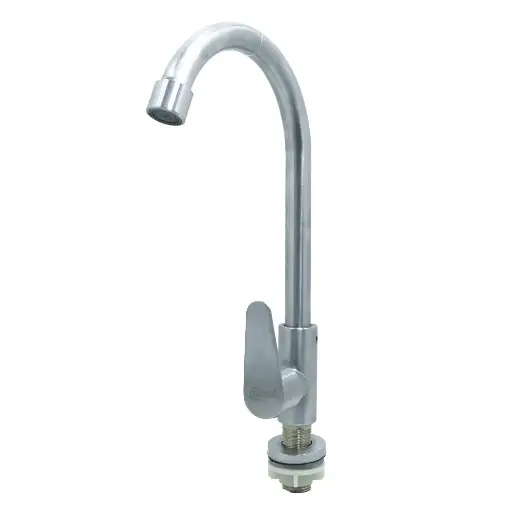 [HT2042] LLAVE LAVAMANOS ACERO INOXIDABLE REDONDA SATINADA 