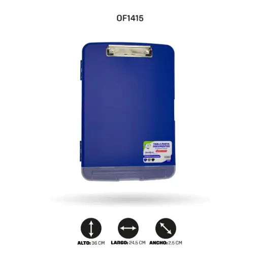 [PAC5394-1415] TABLA PORTA DOCUMENTOS Y PORTA LAPICERO 31103 A4 AZUL