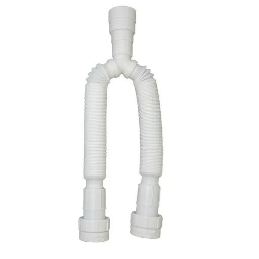 [HT2283] SIFON LAVAPLATOS FLEXIBLE BLANCO DOBLE 1 1/4" BLANCO UDUKE