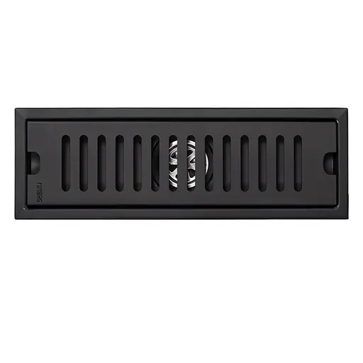 [HT1585] REJILLA SIFON PISO CORRIENTE ACERO INOXIDABLE NEGRA 10 X 20 CM UDUKE