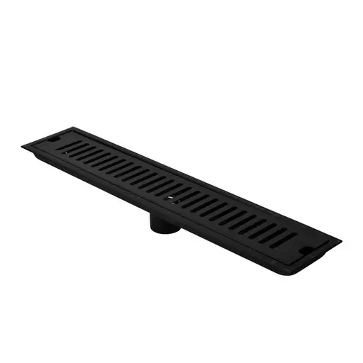 [HT1591] BLACK STAINLESS STEEL LINEAR FLOOR DRAIN 10 X 50 CM UDUKE