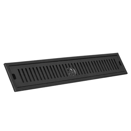 [HT1593] BLACK STAINLESS STEEL LINEAR FLOOR DRAIN 10 X 60 CM UDUKE