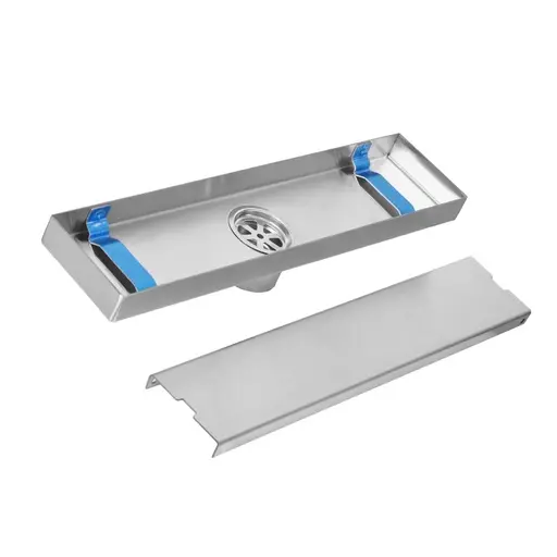 [HT1596] STAINLESS STEEL TILE INSERT FLOOR DRAIN 6.8 X 30 CM UDUKE
