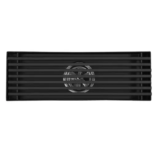 [HT1605] REJILLA SIFON PISO ROTULADA ACERO INOXIDABLE NEGRA 6.8 X 20 CM UDUKE