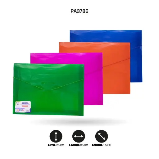 [PAC5344-3786] CARPETA FUELLE OFICIO COLORES VARIADOS OE-812