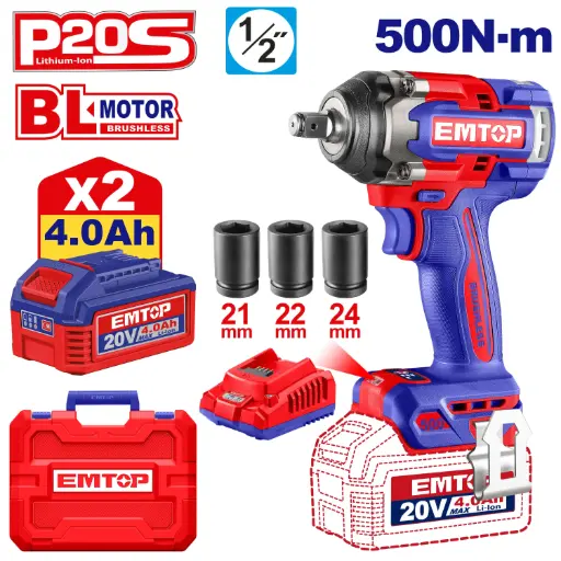 [ULCIWL2050] CORDLESS IMPACT WRENCH 1/2" EMTOP