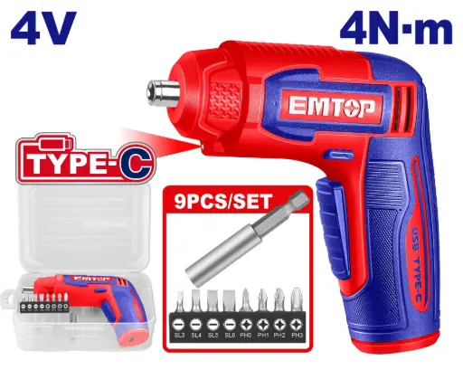 [ECSR0458] CORDLESS SCREWDRIVER 4 V EMTOP