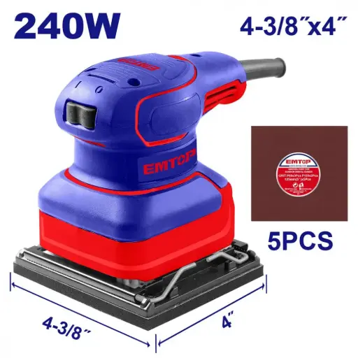 [ULFSR2402] LIJADORA  DE PALMA 4-3/8"X4" 240W INCLUYE 5 LIJAS 
