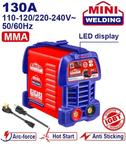 [ULWDEM1341] INVERTER MMA WELDING MACHINE 130A MMA 110-120V-220-240V EMTOP