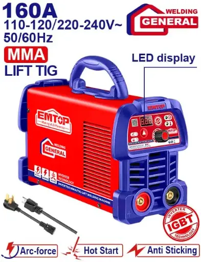 [ULWDEM1652] INVERTER MMA/TIG LIFT WELDING MACHINE 160A  110-120V-220-240V EMTOP