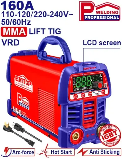 [ULWDEM1661] SOLDADOR INVERSOR DIGITAL 160A (MMA/LIFT/TIG/VRD) 110-120V -220-240V
