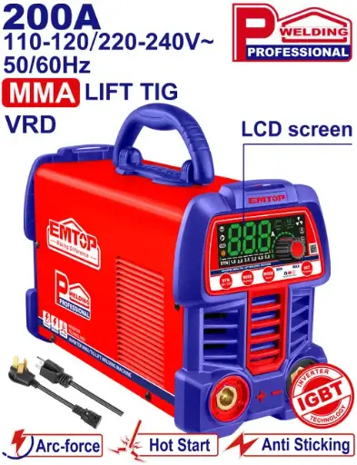 [ULWDEM20611] INVERTER MMA/TIG LIFT WELDING MACHINE 200A 110-120V -220-240V EMTOP
