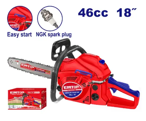 [EGCS18451] GASOLINE CHAIN SAW 46 CC 18" EMTOP