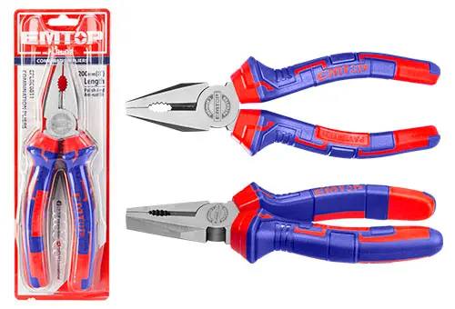 [EPLRC0811] COMBINATION PLIERS 8" 200 MM POLISHED STEEL, ANTI-RUST FINISH, TWO-COLOR ERGONOMIC HANDLE FOR PROFESSIONAL USE EMTOP