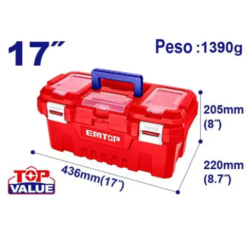 [EPBX1701] CAJA DE HERRAMIENTA PLASTICA 17" EMTOP