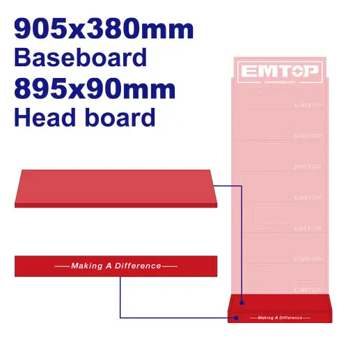 [EPMPSTD01] EXHIBIDOR BANDEJA PISO + TABLERO CON LOGO (895X380-MM)(895X90-MM)