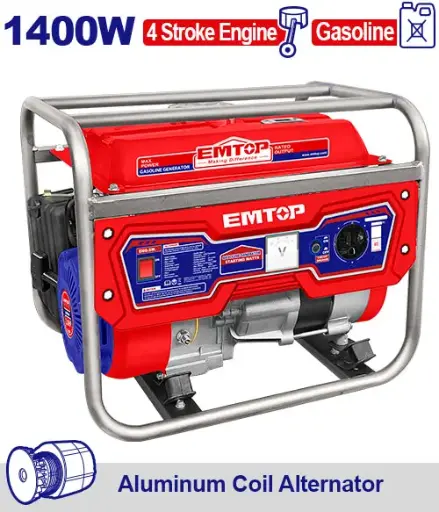 [ULGGRR1511] GENERADOR A GASOLINA 1400W 1.4KW. 110-120V 60HZ 3600RPM 5.5L MOTOR 4 TIEMPOS. ALTERNADOR DE ALUMINIO CAP. TANQUE 5.5L