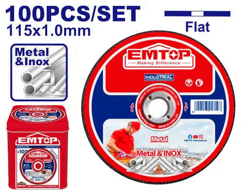 [EACD10115100] ABRASIVE METAL CUTTING DISC SET EMTOP