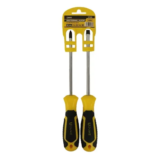 [HT4131] DESTORNILLADORES X 2 PZS PUNTA IMANTADA 3/16 X 5" (+)(-) UDUKE 
