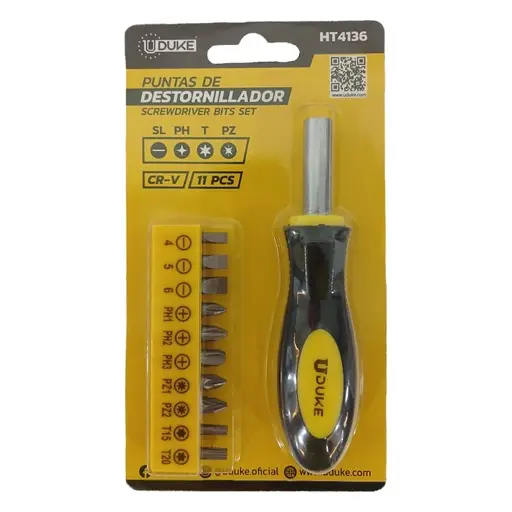 [HT4136] DESTORNILLADORES PUNTAS INTERCAMBIABLES X 11 PZS PUNTA IMANTADA 